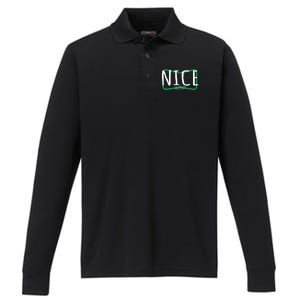 Christmas Design Nice Until Proven Naughty Gift Performance Long Sleeve Polo