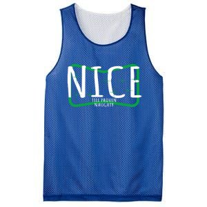 Christmas Design Nice Until Proven Naughty Gift Mesh Reversible Basketball Jersey Tank