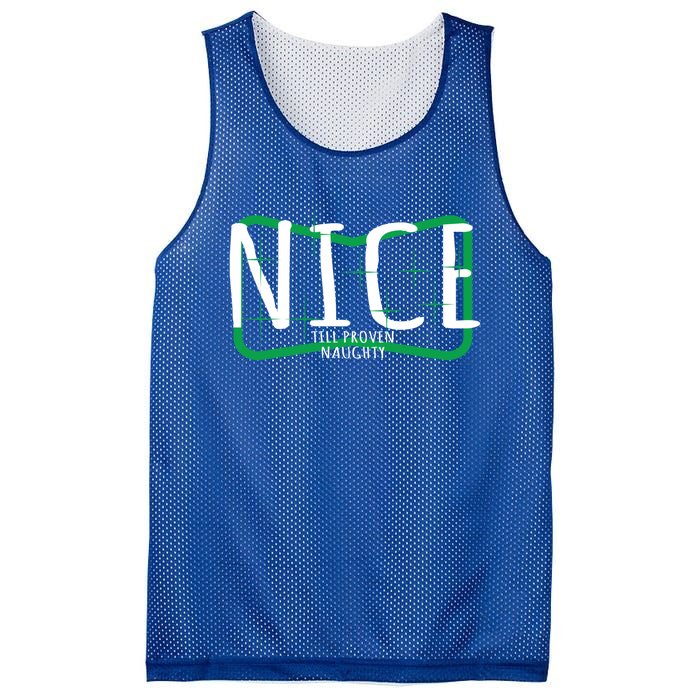 Christmas Design Nice Until Proven Naughty Gift Mesh Reversible Basketball Jersey Tank