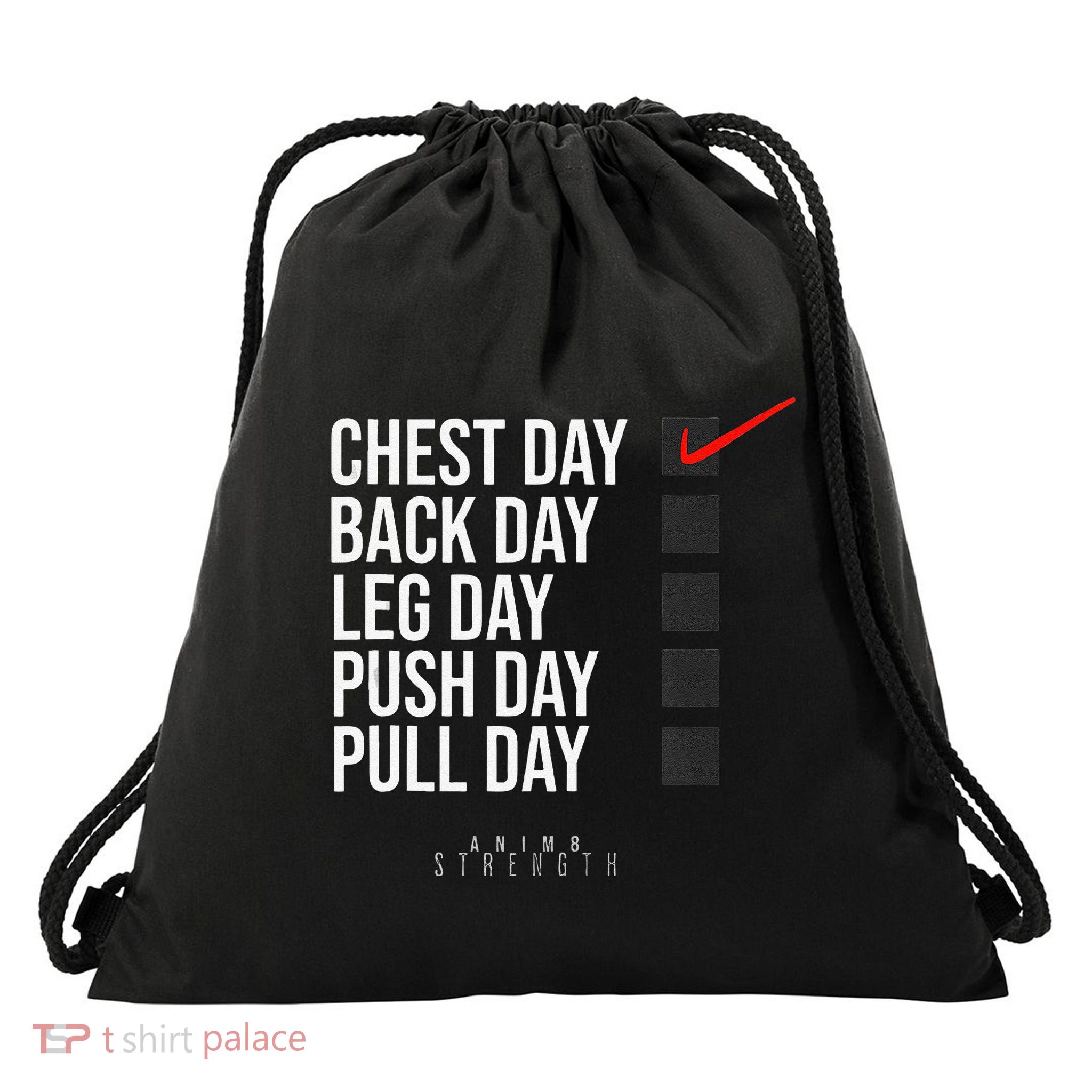 Chest Day Novelty Gym Drawstring Bag