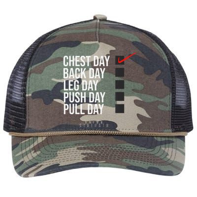 Chest Day Novelty Gym Retro Rope Trucker Hat Cap