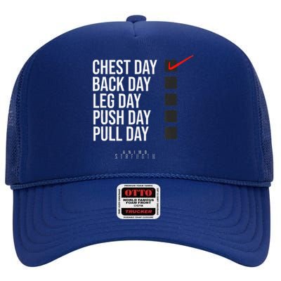 Chest Day Novelty Gym High Crown Mesh Back Trucker Hat