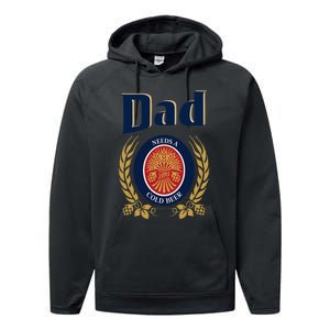 Cute Dad Needs A Cold Beer Drinking Funny Fathers Day 2024 Performance Fleece Hoodie