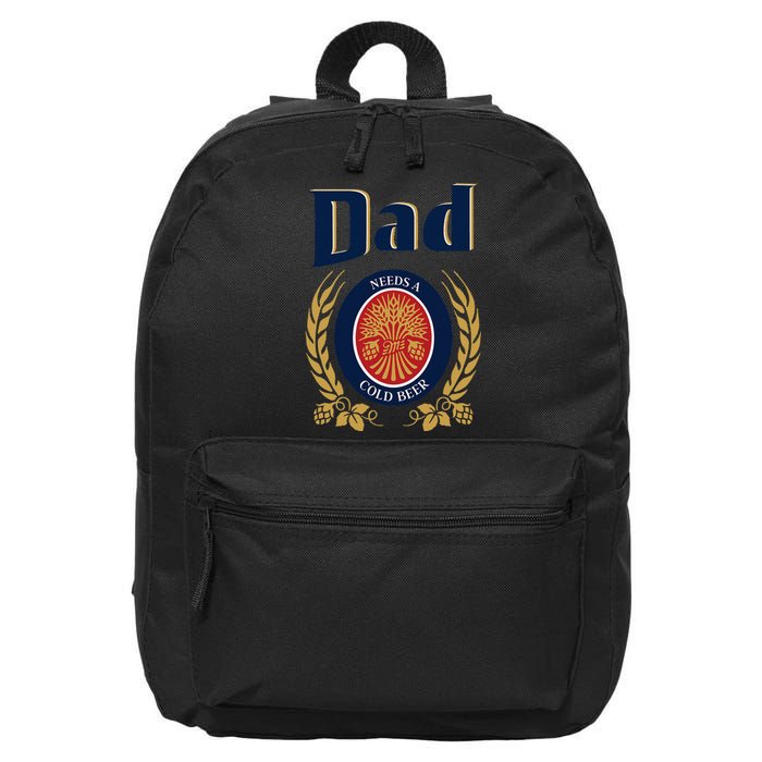 Cute Dad Needs A Cold Beer Drinking Funny Fathers Day 2024 16 in Basic Backpack