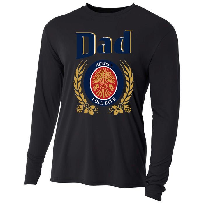 Cute Dad Needs A Cold Beer Drinking Funny Fathers Day 2024 Cooling Performance Long Sleeve Crew