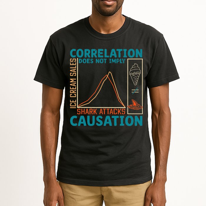 Correlation Does Not Imply Causation Shark Attacks Ice Cream Gift Tall T-Shirt
