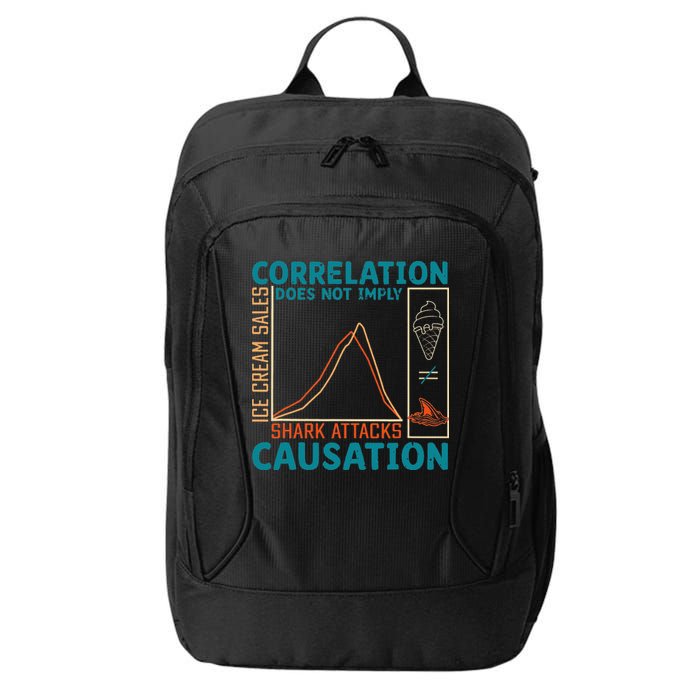 Correlation Does Not Imply Causation Shark Attacks Ice Cream Gift City Backpack
