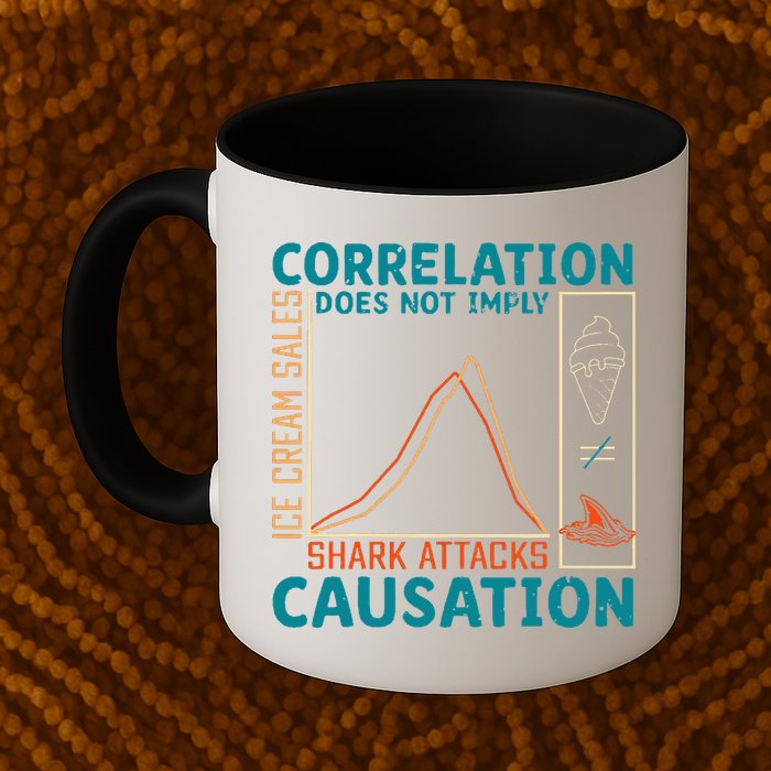 Correlation Does Not Imply Causation Shark Attacks Ice Cream Gift Mug