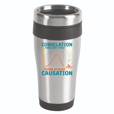 Correlation Does Not Imply Causation Shark Attacks Ice Cream Gift 16oz Travel Tumbler