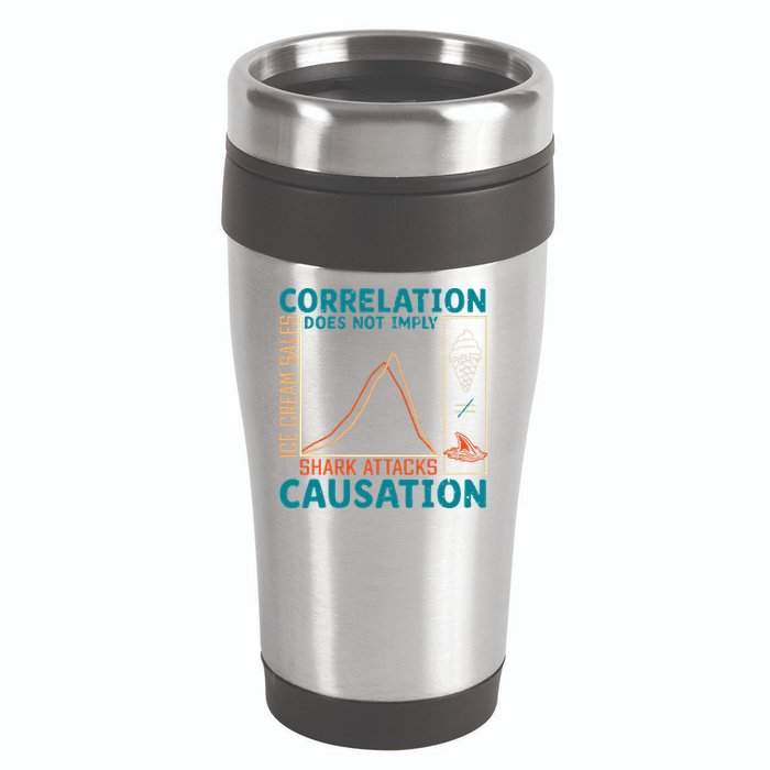 Correlation Does Not Imply Causation Shark Attacks Ice Cream Gift 16oz Travel Tumbler
