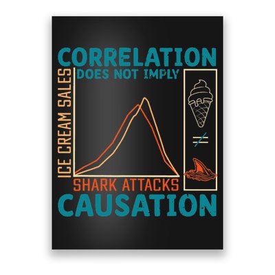 Correlation Does Not Imply Causation Shark Attacks Ice Cream Gift Poster