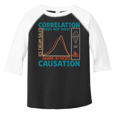 Correlation Does Not Imply Causation Shark Attacks Ice Cream Gift Toddler Fine Jersey T-Shirt