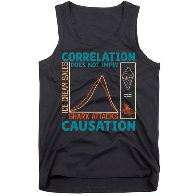 Correlation Does Not Imply Causation Shark Attacks Ice Cream Gift Tank Top
