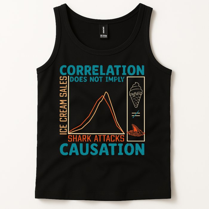 Correlation Does Not Imply Causation Shark Attacks Ice Cream Gift Tank Top