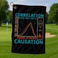 Correlation Does Not Imply Causation Shark Attacks Ice Cream Gift Golf Towel