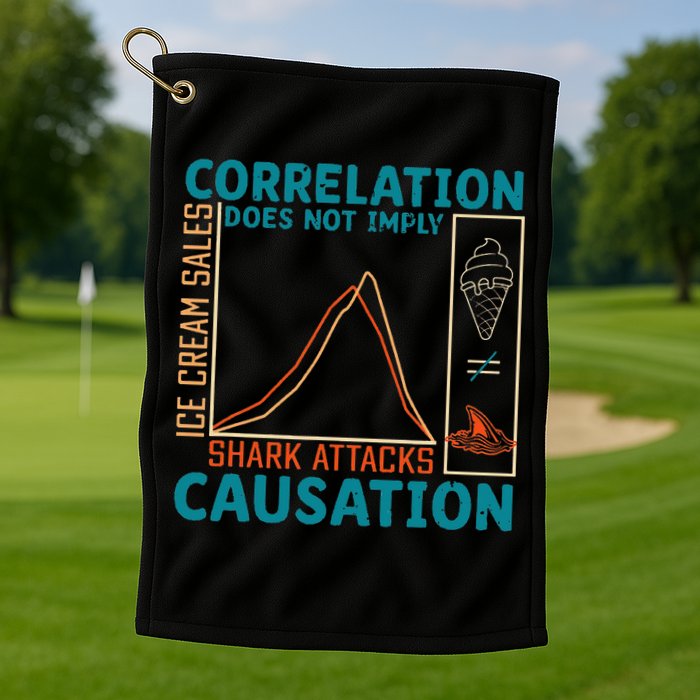 Correlation Does Not Imply Causation Shark Attacks Ice Cream Gift Golf Towel