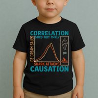 Correlation Does Not Imply Causation Shark Attacks Ice Cream Gift Toddler T-Shirt