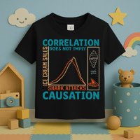 Correlation Does Not Imply Causation Shark Attacks Ice Cream Gift Toddler T-Shirt