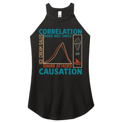 Correlation Does Not Imply Causation Shark Attacks Ice Cream Gift Women's Perfect Tri Rocker Tank