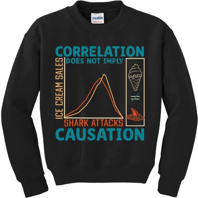 Correlation Does Not Imply Causation Shark Attacks Ice Cream Gift Kids Sweatshirt