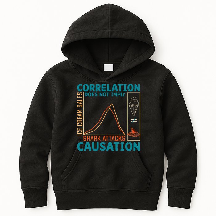 Correlation Does Not Imply Causation Shark Attacks Ice Cream Gift Kids Hoodie