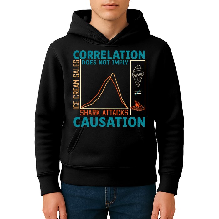 Correlation Does Not Imply Causation Shark Attacks Ice Cream Gift Kids Hoodie