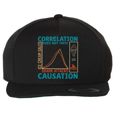 Correlation Does Not Imply Causation Shark Attacks Ice Cream Gift Wool Snapback Cap