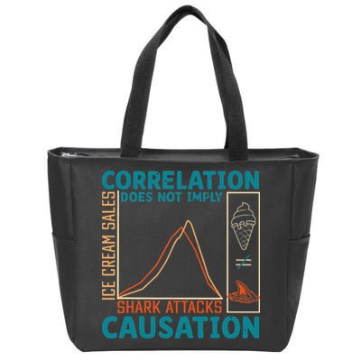 Correlation Does Not Imply Causation Shark Attacks Ice Cream Gift Zip Tote Bag