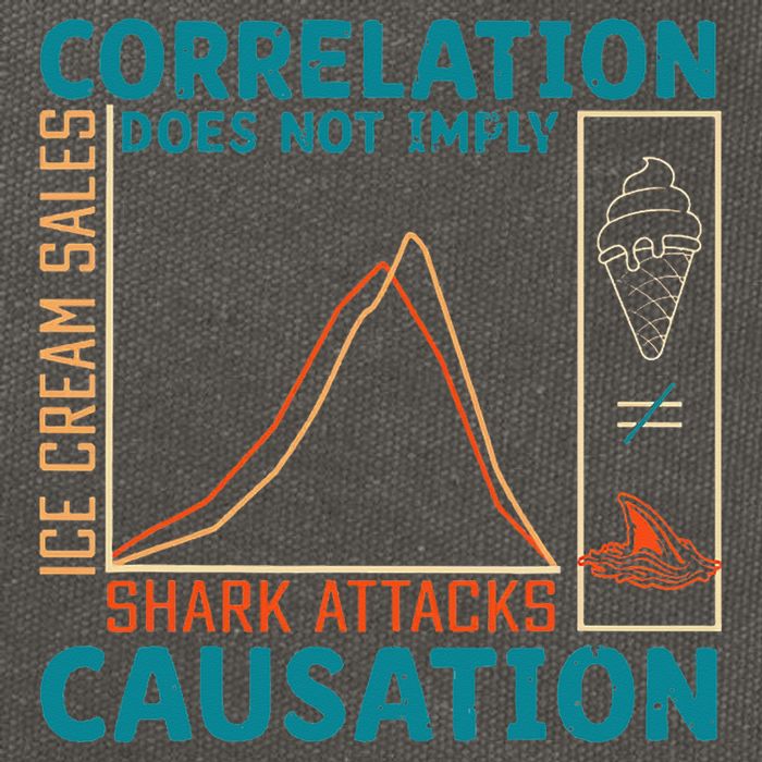 Correlation Does Not Imply Causation Shark Attacks Ice Cream Gift Cotton Canvas Backpack