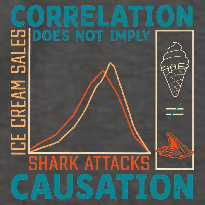 Correlation Does Not Imply Causation Shark Attacks Ice Cream Gift Vector Backpack