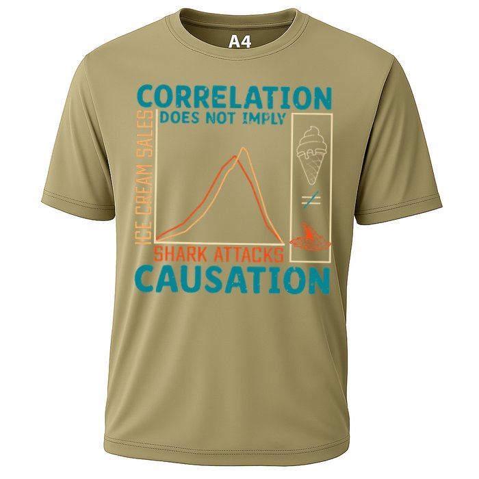 Correlation Does Not Imply Causation Shark Attacks Ice Cream Gift Performance Shirt