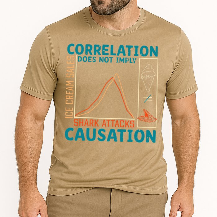 Correlation Does Not Imply Causation Shark Attacks Ice Cream Gift Performance Shirt