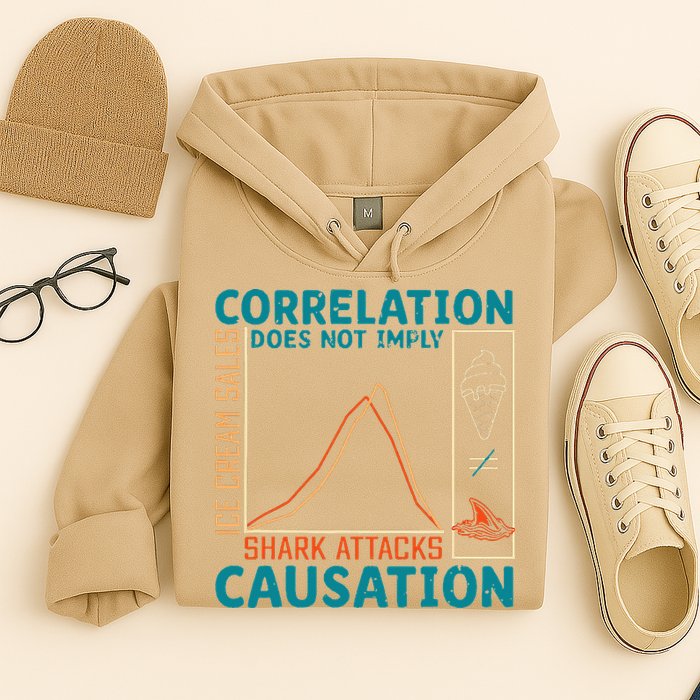 Correlation Does Not Imply Causation Shark Attacks Ice Cream Gift Hoodie