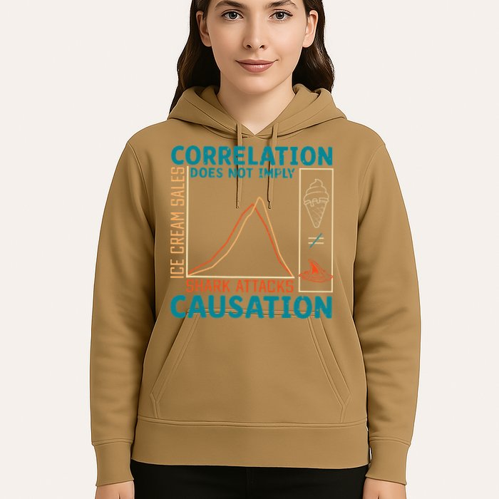 Correlation Does Not Imply Causation Shark Attacks Ice Cream Gift Hoodie