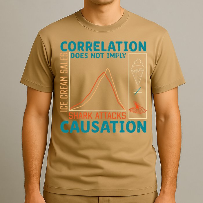 Correlation Does Not Imply Causation Shark Attacks Ice Cream Gift T-Shirt