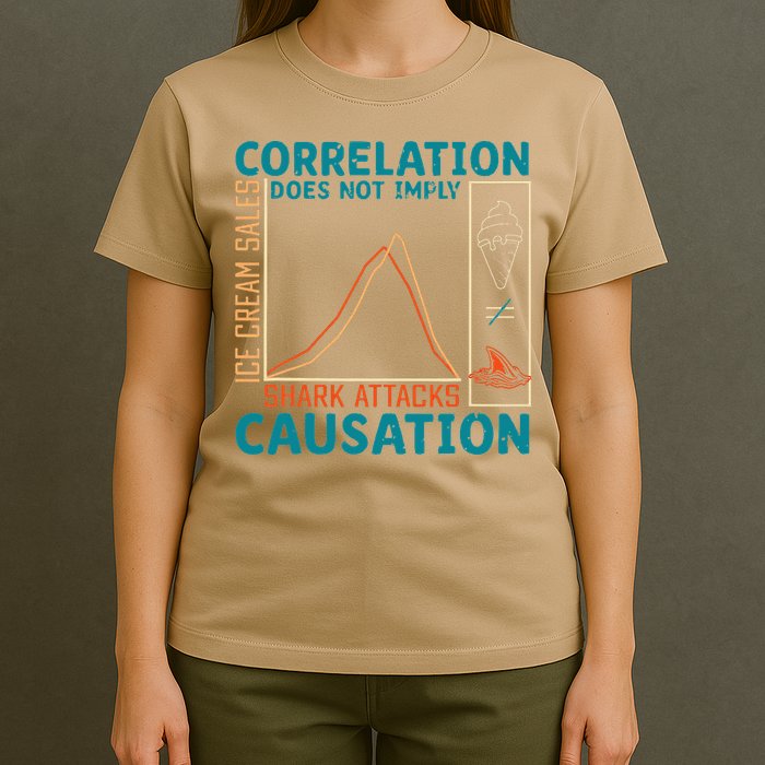 Correlation Does Not Imply Causation Shark Attacks Ice Cream Gift T-Shirt