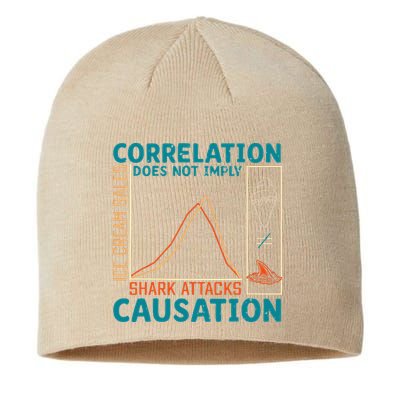 Correlation Does Not Imply Causation Shark Attacks Ice Cream Gift Sustainable Beanie