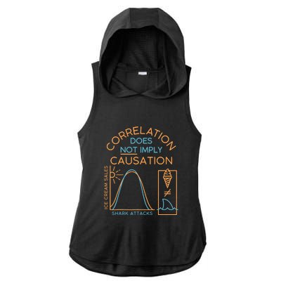 Correlation Does Not Imply Causation Ladies PosiCharge Tri-Blend Wicking Draft Hoodie Tank