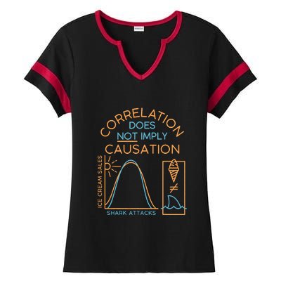 Correlation Does Not Imply Causation Ladies Halftime Notch Neck Tee