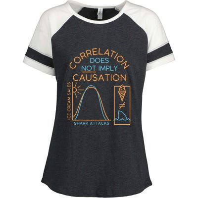 Correlation Does Not Imply Causation Enza Ladies Jersey Colorblock Tee