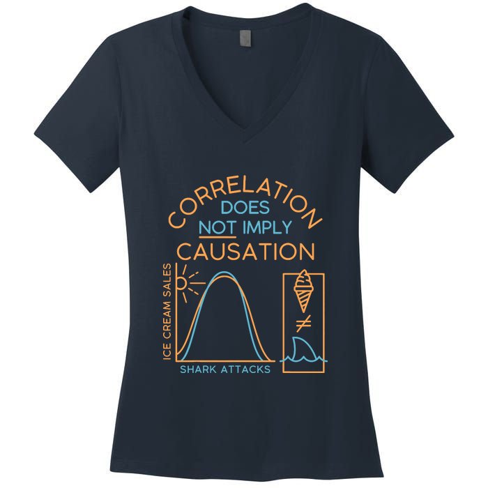 Correlation Does Not Imply Causation Women's V-Neck T-Shirt