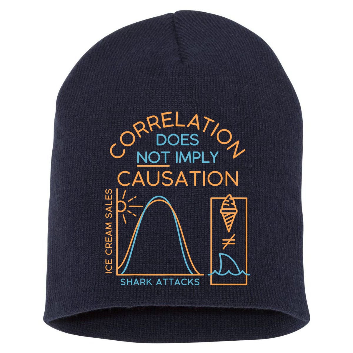 Correlation Does Not Imply Causation Short Acrylic Beanie
