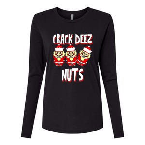 Crack Deez Nuts Funny Ugly Christmas Sweater Family Pajamas Womens Cotton Relaxed Long Sleeve T-Shirt