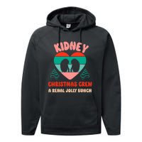 Christmas Dialysis Nephrology Nurse Tech Kidney Crew Performance Fleece Hoodie