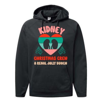 Christmas Dialysis Nephrology Nurse Tech Kidney Crew Performance Fleece Hoodie