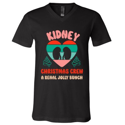 Christmas Dialysis Nephrology Nurse Tech Kidney Crew V-Neck T-Shirt