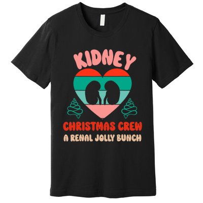 Christmas Dialysis Nephrology Nurse Tech Kidney Crew Premium T-Shirt