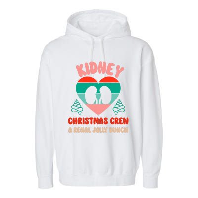 Christmas Dialysis Nephrology Nurse Tech Kidney Crew Garment-Dyed Fleece Hoodie