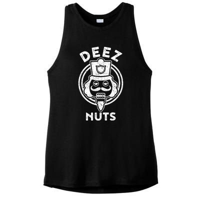 Christmas Deez Nuts Nutcracker Funny Ladies PosiCharge Tri-Blend Wicking Tank