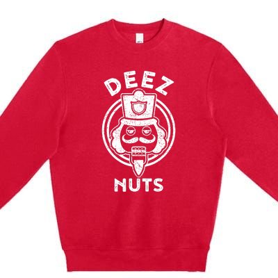 Christmas Deez Nuts Nutcracker Funny Premium Crewneck Sweatshirt